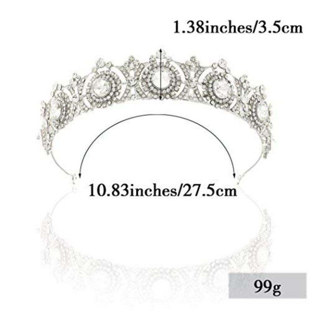 Vintage Bridal Tiara Royal Bridal Crown Silver - Picture 3 of 7